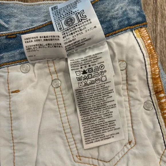 Levi's Blue Bermuda Shorts Distressed Denim